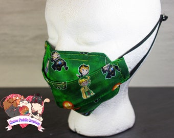 Máscara nerd 3D, relleno de medias, correa ajustable, máscara de origami, reutilizable y lavable, máscara facial de algodón para hombres, pequeño regalo para mujeres