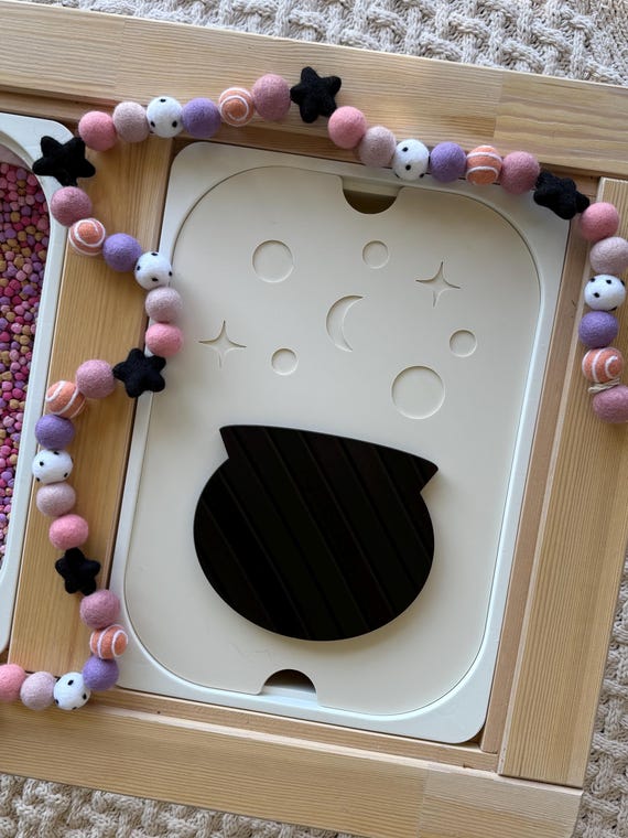 Potion Play Color Mixing Sensory Bin Insert – Fits Large IKEA Trofast | Cauldron + Color Puzzle Insert | Montessori Sensory Play