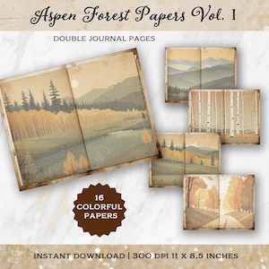 Aspen Forest Journal Kit I, Aspen Patterned Papers Kit, Antique Papers Kit, Autumn, Journal Kit, DIY, Vintage Journal, Autumn Journal