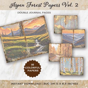 Aspen Forest Journal Kit 2, Aspen Patterned Papers Kit, Antique Papers Kit, Autumn, Journal Kit, DIY, Vintage Journal, Autumn Journal, Fall