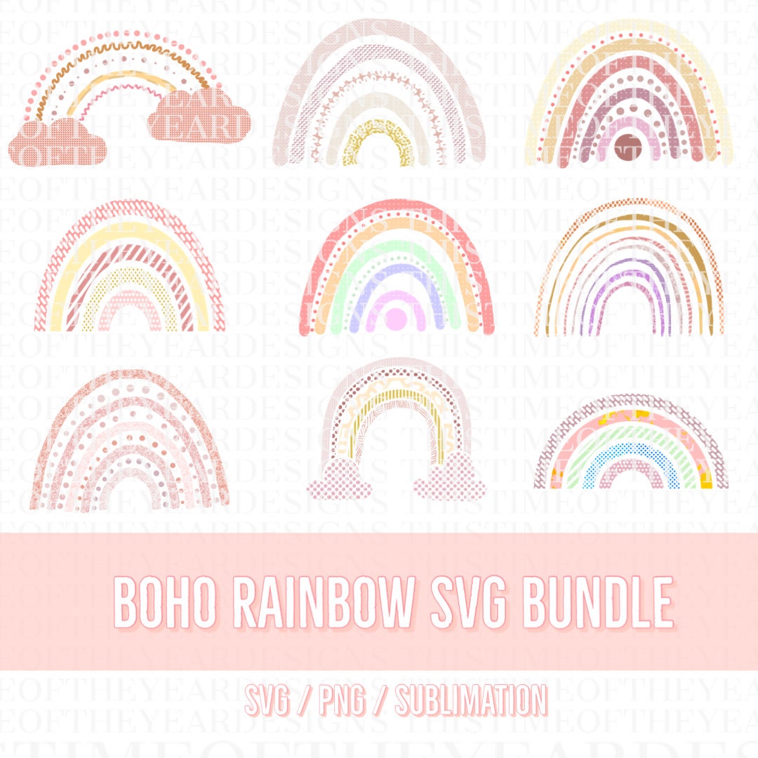 Rainbow Clipart / Rainbow PNG / Rainbow SVG / Boho Rainbow SVG - Etsy ...