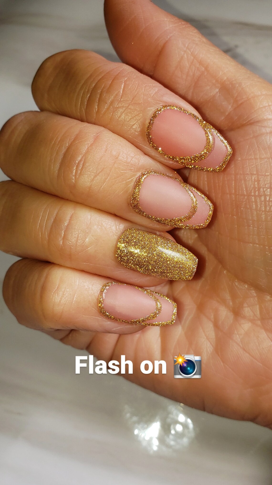 Reflective glitter press on nails french nails pink nails Etsy