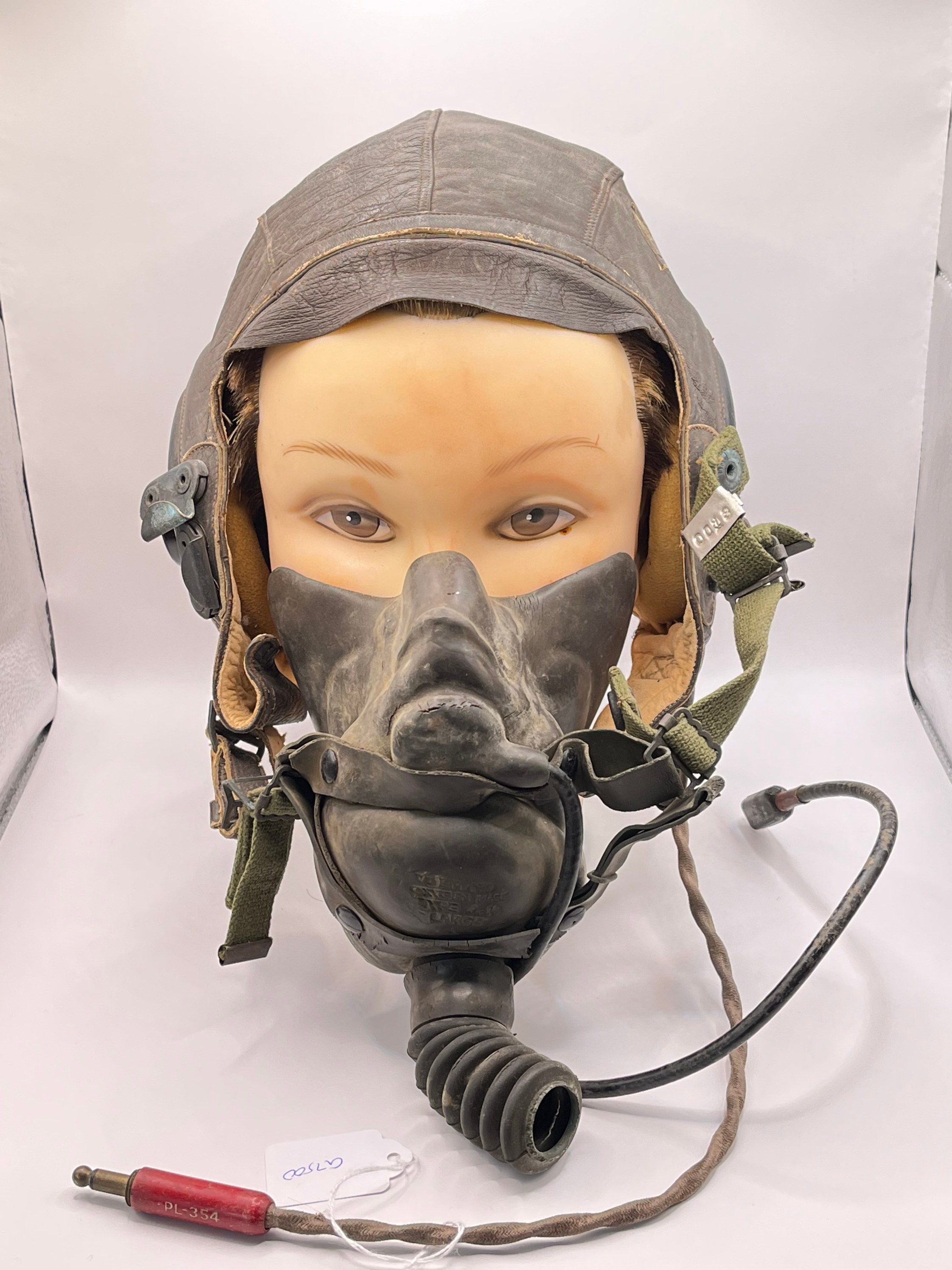 WW2 Army Air Forces Leather Pilots Cap and Oxygen Mask Etsy
