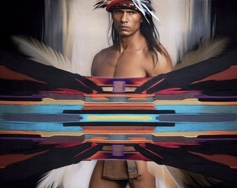 Altered Southwest Indigenous Figurative Portrait