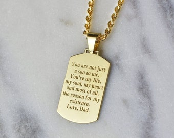 Gold Dog Tag Necklace, 14K Solid Gold Military Tag Pendant, Custom Engraved Dog Tag Charm, Mens Army Tag Necklace, Dainty Dog Tag Jewelry