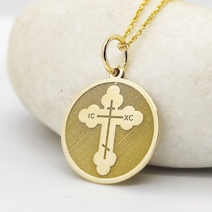 14K Echtgold Kreuz Anhänger, Gold Kreuz Halskette, religiöser Kreuz Schmuck, Zierlicher Kreuz Anhänger, Unisex Kreuz Schmuck, personalisierter Charme