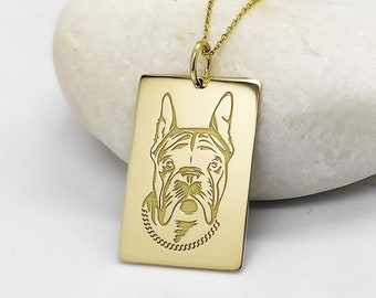 14K Real Gold Bulldog Disc Pendant, 14K Solid Gold Bulldog Necklace, Personalized Bulldog Jewelry, Gold Coin Dog Necklace, Custom Dog Charm