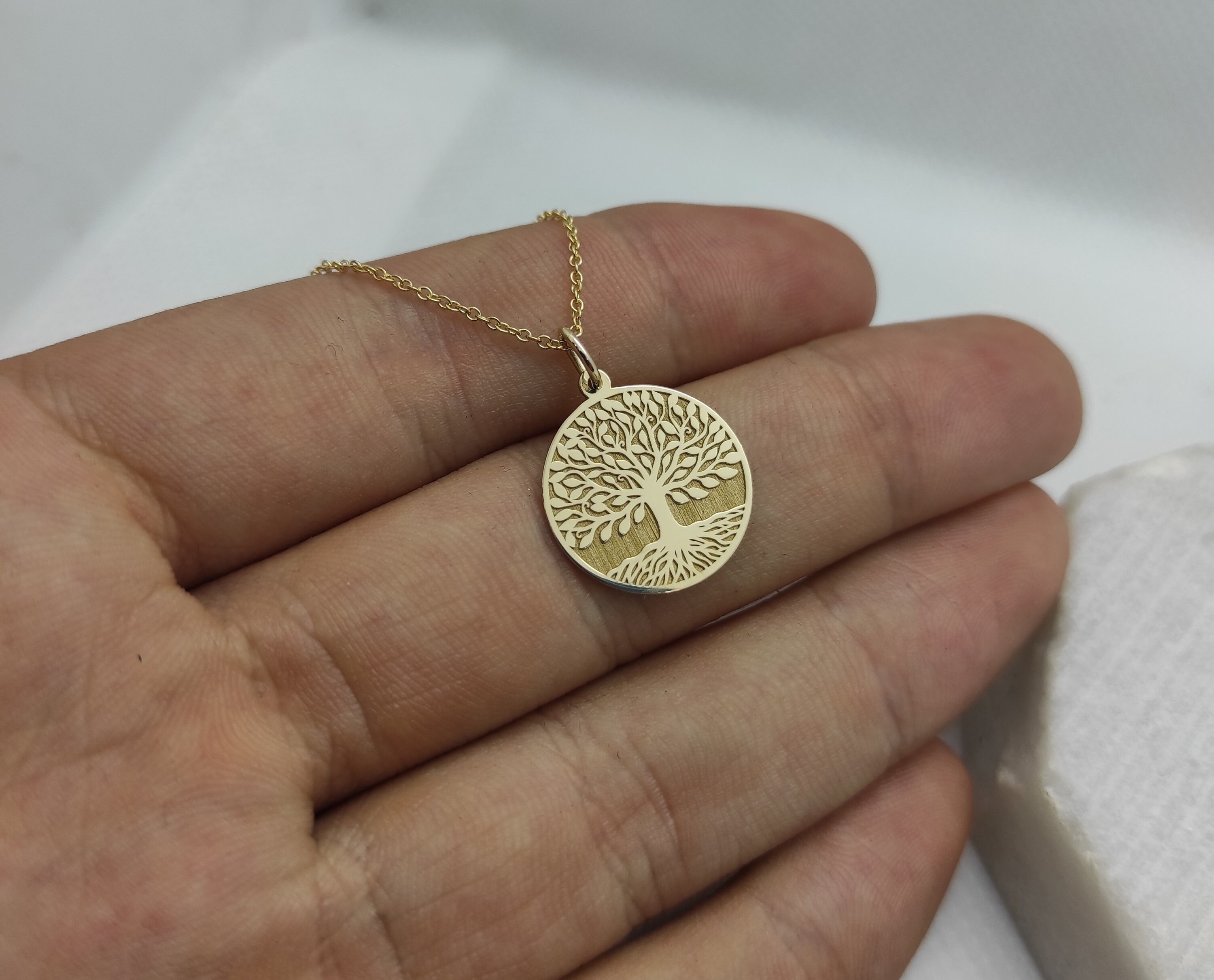 9ct Gold Diamond Tree Of Life Pendant