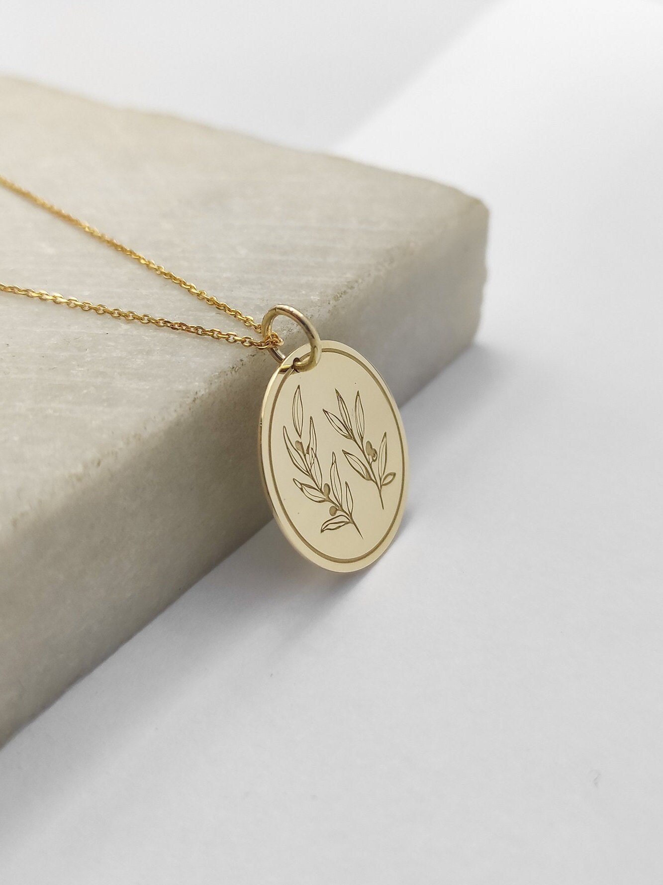 14k Gold Key Necklace – Olive & Chain