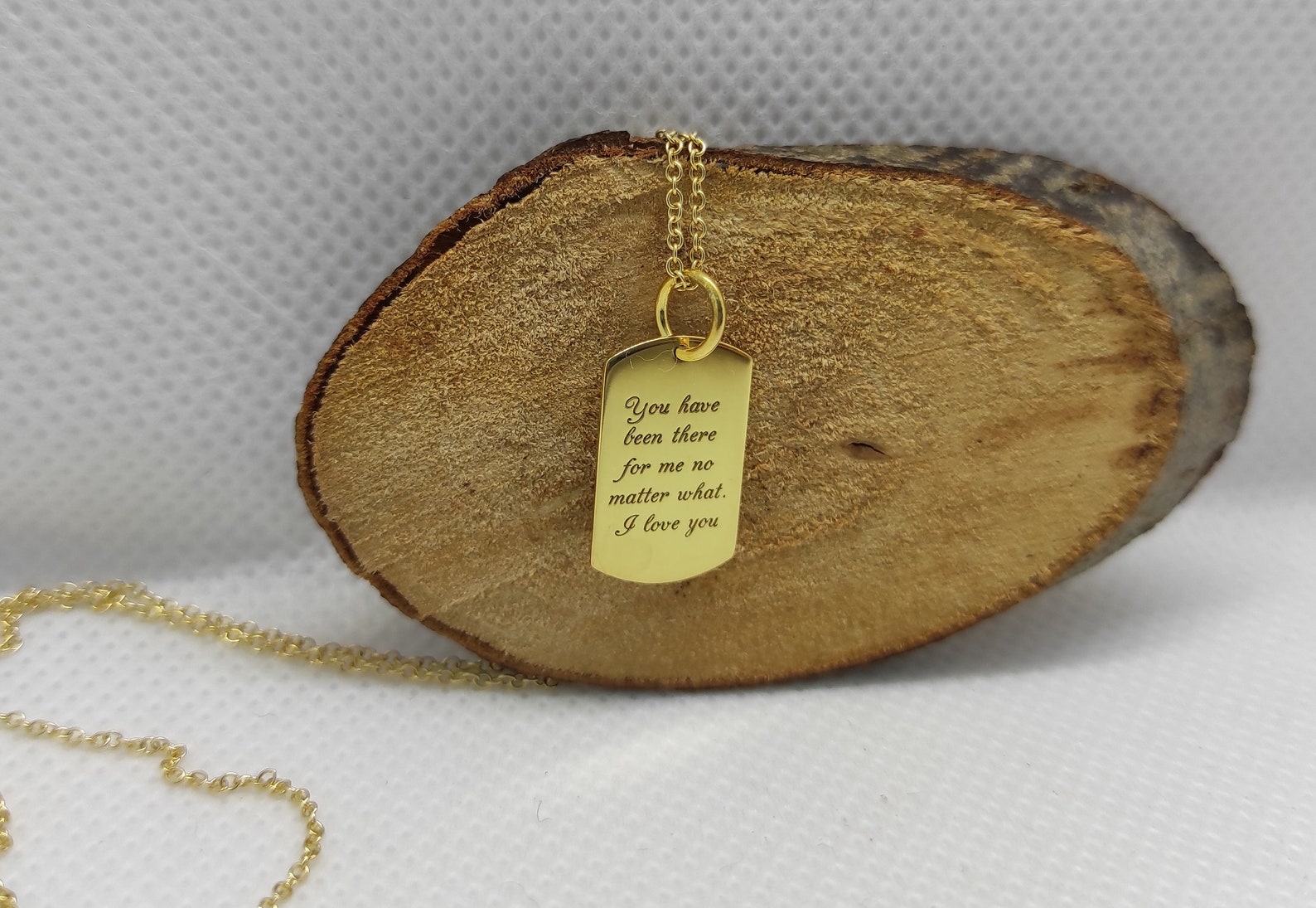 Solid gold dog tag pendant Clearance