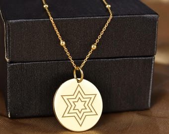 14K Solid Gold Adinkra Menso Wo Kenten Patience Symbol Necklace