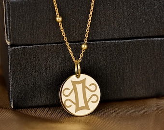 14K Solid Gold Adinkra Symbol Necklace, Ghana Heritage Jewelry