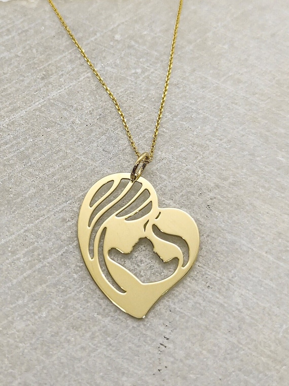 Gold Pendant Necklace - Mother Daughter Gift - 14K Gold Filled Jewelry 19 inch (47cm)