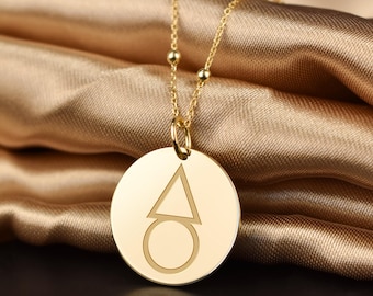 14K Solid Gold Sepow Necklace, Adinkra Symbol Pendant, Ghana Cultural Jewelry, African Heritage Sign