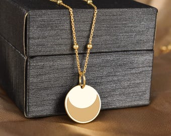 14K Solid Gold Adinkra Osram Symbol Pendant Necklace, Ghana Jewelry
