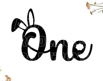 Bunny one svg, first birthday svg, cake topper svg, Egg SVG, Easter svg, Cricut, Silhouette, Digital Download, 1xZipFolder : Svg Dxf Eps Png