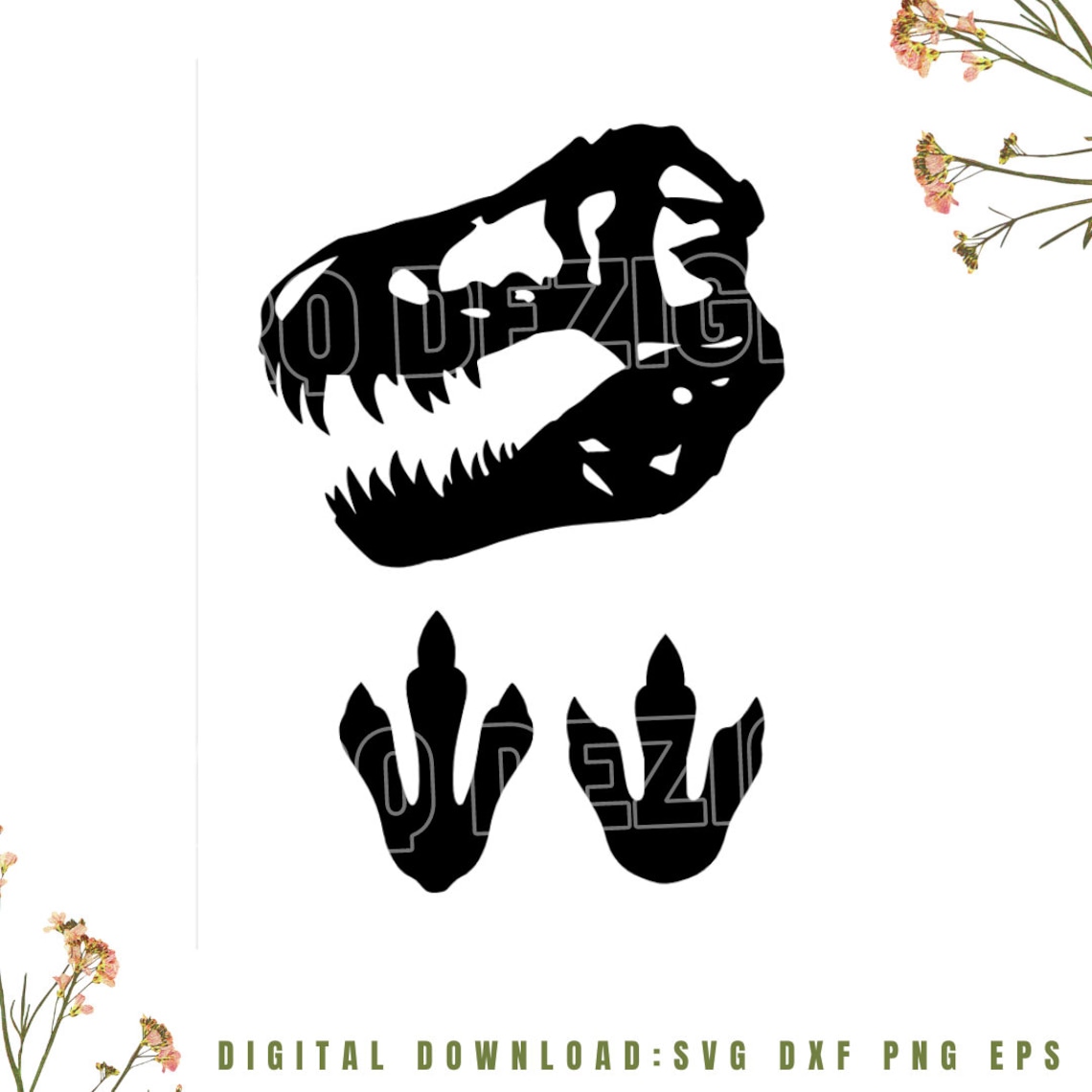 Dinosaur Svg, Jurassic T-rex Svg, Dinosaur Scull Svg, Dinosaur Foot ...