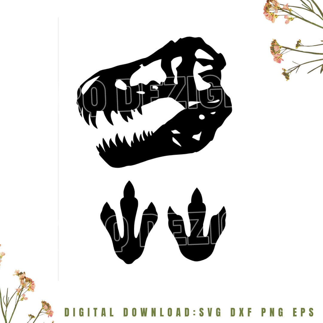 Dinosaur Svg, Jurassic T-rex Svg, Dinosaur Scull Svg, Dinosaur Foot ...