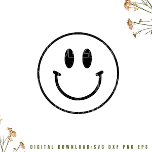 Smiley face SVG, Smile SVG, Emoji svg, Happy Face, Good Smiley face svg | Cricut | Silhouette | Digital Download | Cut File | 1x zip folder