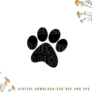 Paw SVG, Paw Print SVG, hond svg, kat svg, huisdier svg, Cricut | Silhouet | Digitale download | Bestand knippen | 1x zipmap: Svg Dxf Eps Png |