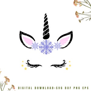 Unicorn Svg, Unicorn Face Svg, Unicorn Birthday Svg, Unicorn Png, Cut Unicorn Svg, Cute Unicorn Face Svg, 1 x Zip Folder:Svg Dxf Eps Png