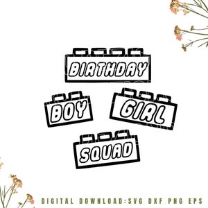 Birthday boy svg, Birthday girl svg | Bricks svg | Building blocks SVG | Digital Download | T- Shirt svg ,1xZip folder : Svg Dxf Eps Png