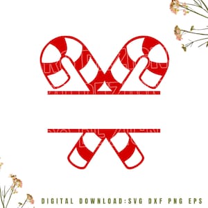 May include: Red and white candy cane design with a space for a name or text.  The candy canes are in a heart shape with a line for text above and below the candy canes.