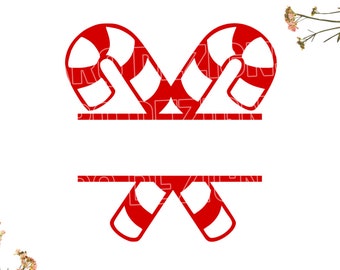 Candy Cane SVG, Candy Canes Bundle, Candy Cane with Bow, Christmas SVG Clipart, Candy, Holiday,  Peppermint,1xZip Folder : Svg Dxf Eps Png