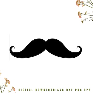 Schnurrbart svg, Männer Gesichtsbehaarung svg, | Cricut | Silhouette | Digitaler Download | Schnittdatei | 1x Zip Ordner: SVG Dxf Eps Png |