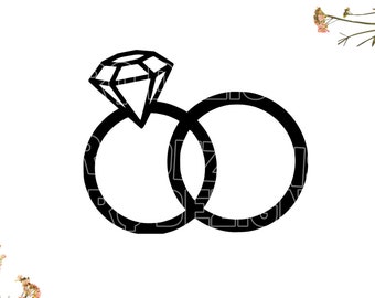 Rings SVG | Diamond ring svg | Cricut | Silhouette | Digital Download | 1xZipFolder: Svg, Dxf, Eps, Png