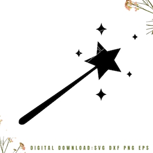 Zauberstab svg, Zauberstab SVG, Prinzessin Zauberstab svg, Prinzessin SVG, Cricut, Silhouette, digitaler Download, geschnittene Datei | 1x Zip Ordner: x SVG Dxf Eps Png