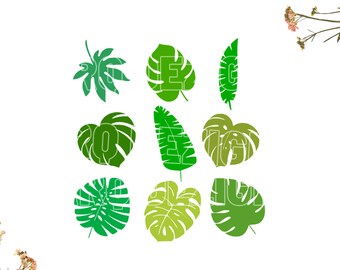 Leaf svg | Jungle leaf svg | Cricut | Silhouette | Digital Download | Cut File | 1x Zip Folder| Svg Dxf Eps Png |