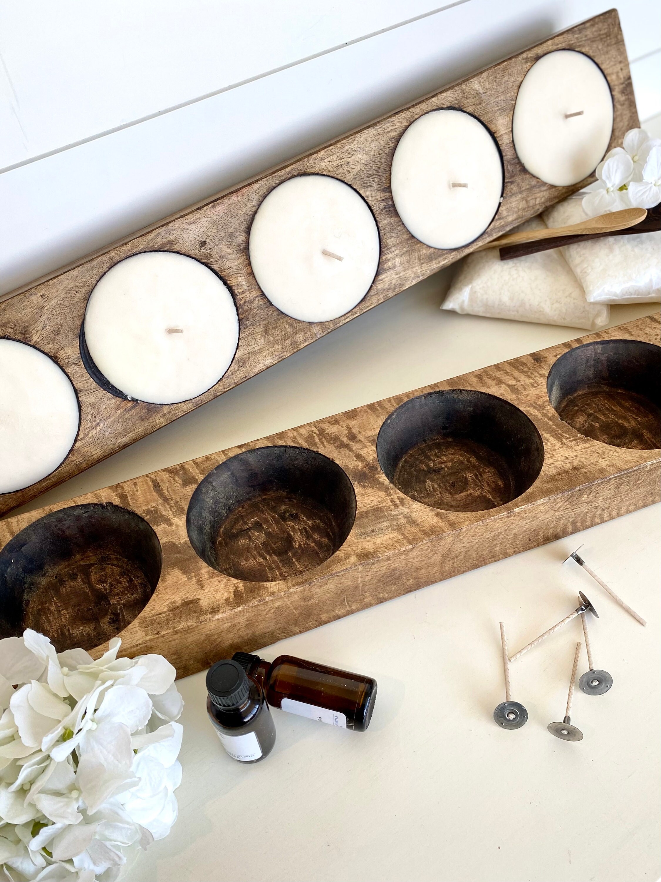 5 Hole Cheese Mold Bowl For Candle Making Wood Bowl Rustic Etsy