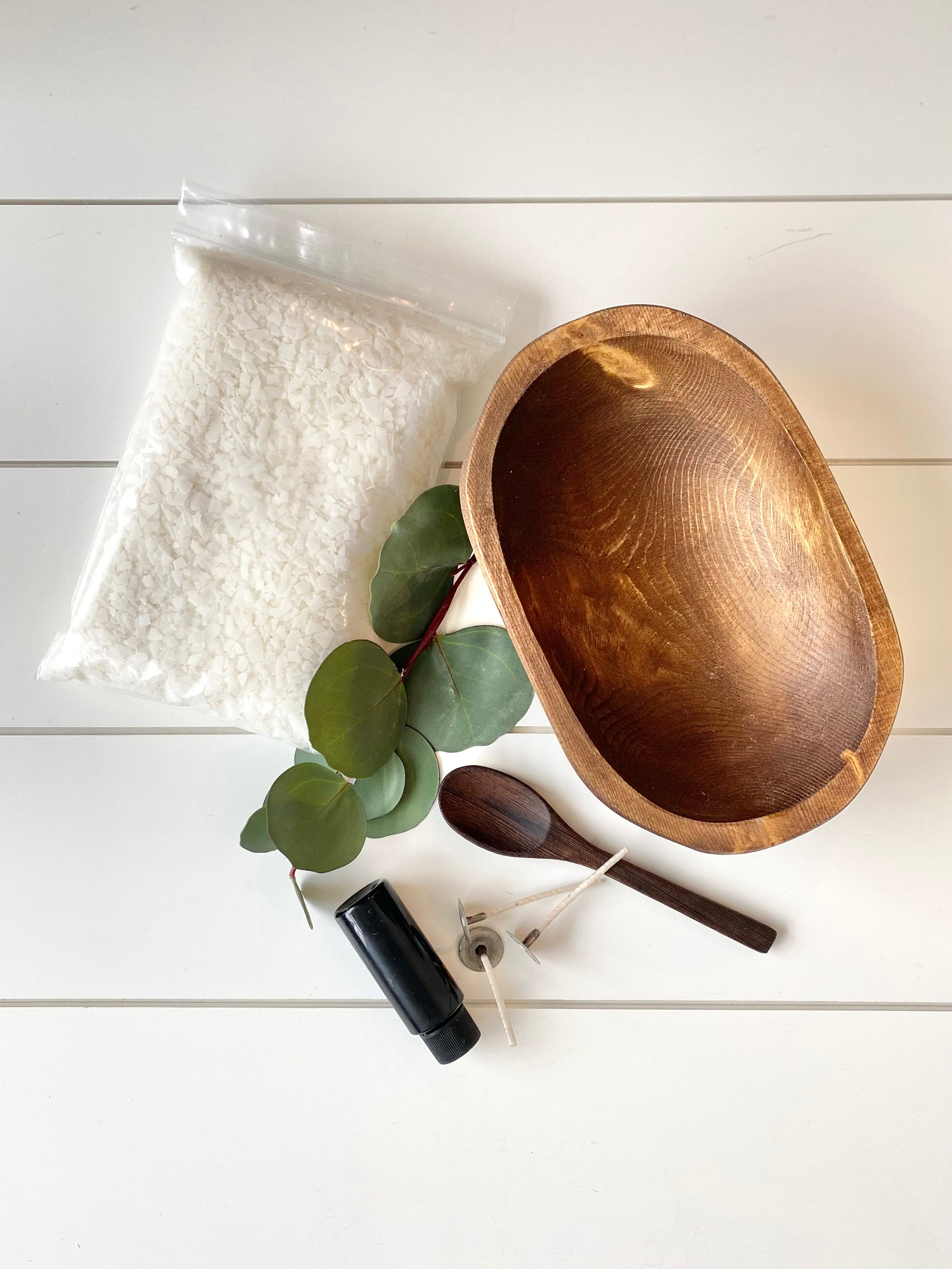 3 Wick Candle DIY Kit Dough Bowl Candle Wood Bowl DIY Etsy