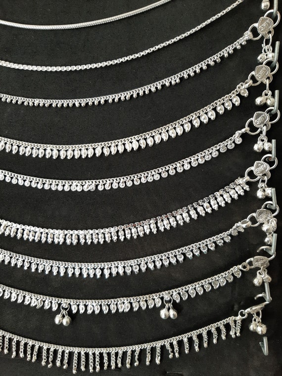 Cavigliera Argento Indiana con Campanellini Donna Cavigliere Etnice Tradizionali Indiane