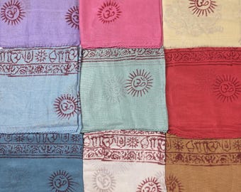 Sarong, Strandkleid, Maxi-Pareo, Kaftan, indischer Pashmina-Schal, ultraleichter Baumwollschal, Om-Mantra, hinduistische Gottheiten, Yoga, Meer, 185 cm