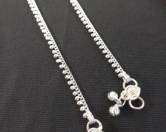 Indiase traditionele etnische dunne enkelband, vintage enkelband vrouwen zilver