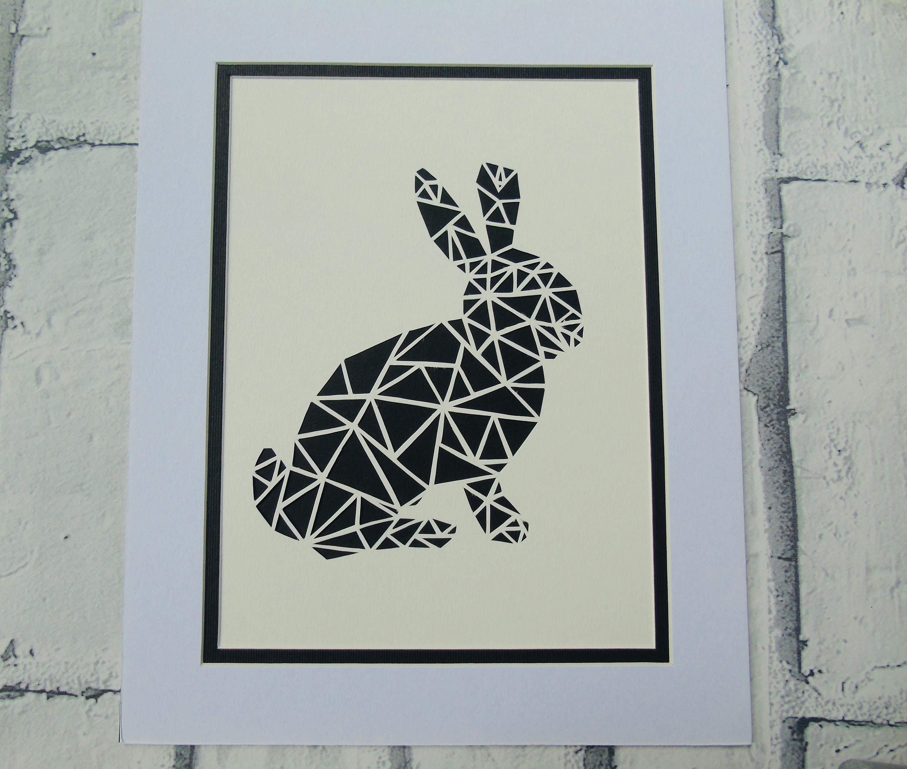 Hand Cut Geometric Paper Cut Rabbit | Etsy