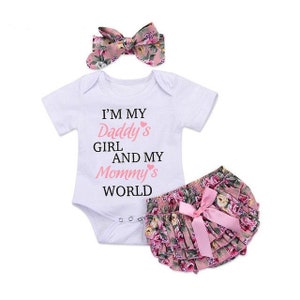 Newborn Baby Girl Clothing Set Summer Baby Bodysuits Floral | Etsy