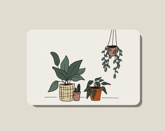 Wenskaart 'Plantenlover' | wenskaartje met plantenillustratie | verhuiskaartje | kaart met verschillende plantjes