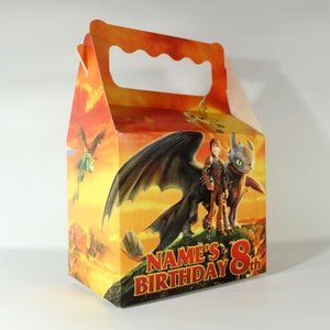 How to Train a Dragon Children's Kids Personalised Party Boxes Bags Favour FAST POSTAGE