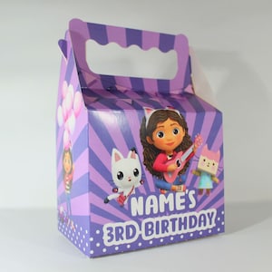 Gabbys Dollhouse Children's Kids Personalised Party Boxes Bags Favour FAST POSTAGE