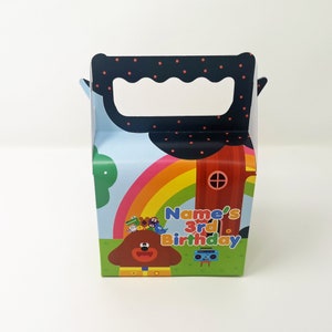 Hey Duggee Cbeebies Children's Kids Personalised Party Boxes Bags Favour FAST POSTAGE