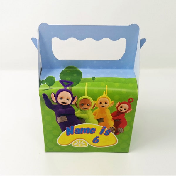 Teletubbies Children's Kids Personalised Party Boxes Bags Favour FAST POSTAGE