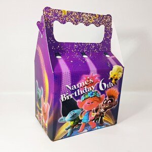 Trolls World Tour Children's Kids Personalised Party Boxes Bags Favour FAST POSTAGE