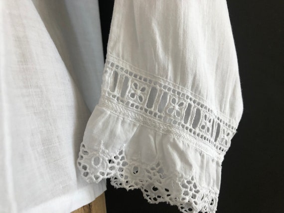 Authentic Antique Edwardian White Cotton Lace Col… - image 4