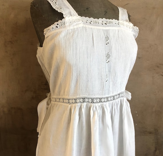 Beautiful Antique FRENCH linen long romantic dres… - image 1