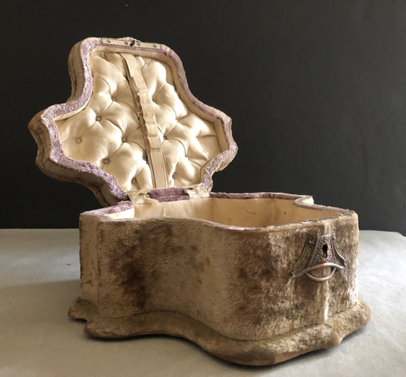 Antique Velvet Box Antique French Victorian Jewelry Box Etsy