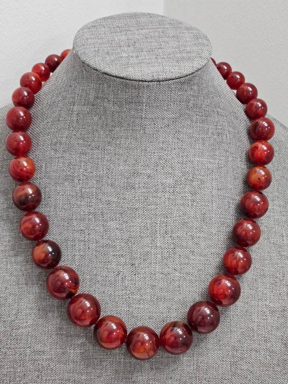 Joan Rivers Red Chunky Beaded Necklace