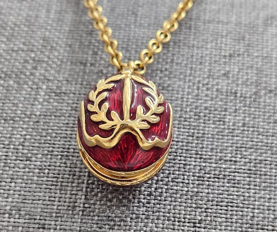 Joan Rivers Vintage Gold Plated and Red Enamel Lo… - image 2